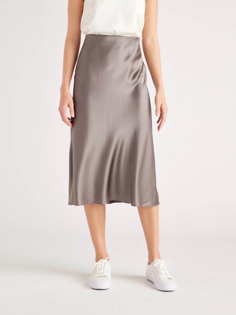Quince Silk Midi Slip Skirt Size M